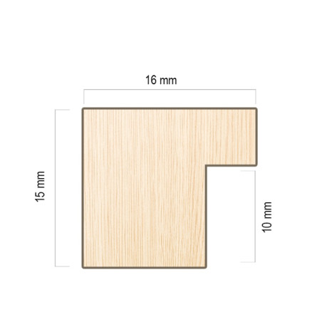 991blanco ancho 1,6 cm - Moldura en barra