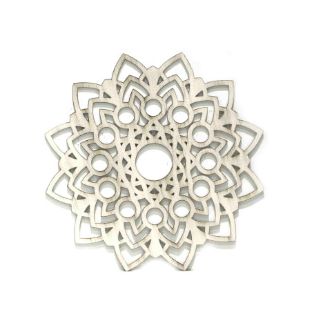 MANDALA CALADA M51 COLOR BLANCO REFLEJOS MARRÓN, DISPONIBLE EN 4 TAMAÑOS, CUADRO SILUETA ARTESANAL.