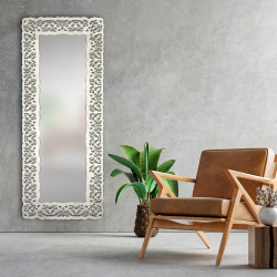 ESPEJO DE PARED MODELO TANGER COLOR BLANCO ENVEJECIDO 2