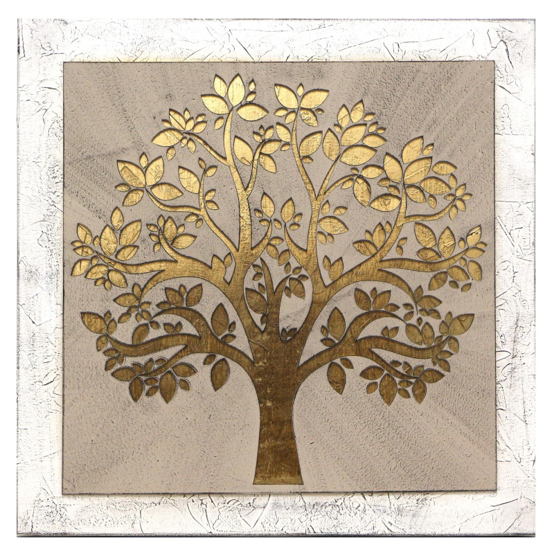 Cuadro Decorativo Arbol de la Abundancia Dorada W-067