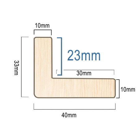1076roble-c ancho 4 cm CAJA AMERICANA - Marco a medida