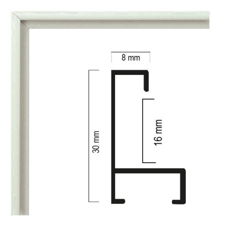 416.5 blanco ancho 0.8 cm - Moldura en barra