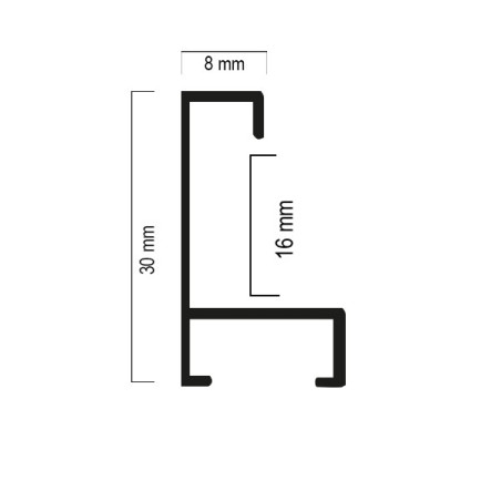 416.5 blanco ancho 0.8 cm - Moldura en barra